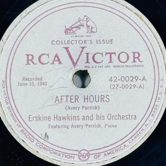 Erskine Hawkins & His Orchestra After Hours / Tippin In 42-0029 RCA Victor 78rpm - Picture 2 of 4